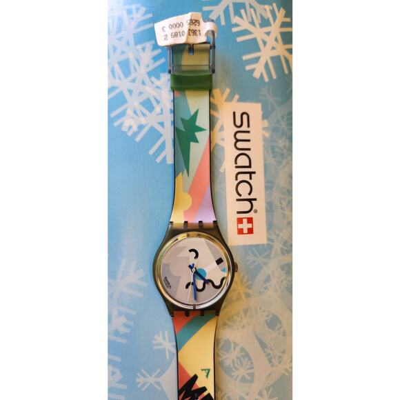 Vintage 1990 Swatch watch COSMESIS GM103 34mm New old stock Standard Gents - Picture 5 of 8